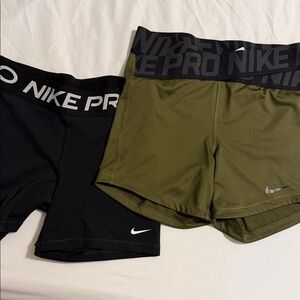 Nike Pro Black and Olive Shorts
